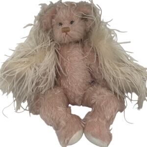 1998 Annette Funicello Faith Angel Mohair Pink Bear NO LOCKET or COA Has EAR PIN